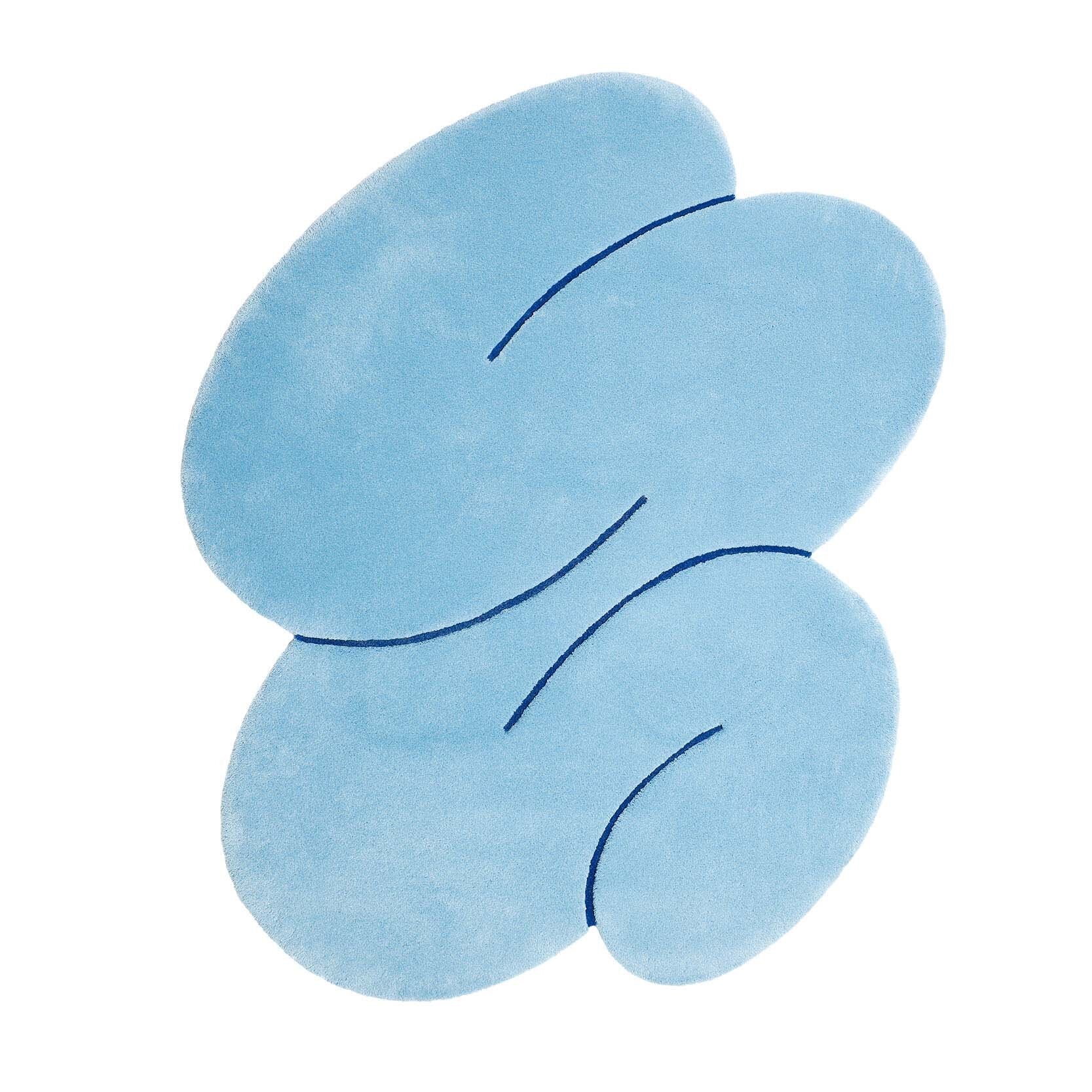 Cloud Blue Squiggle Rug