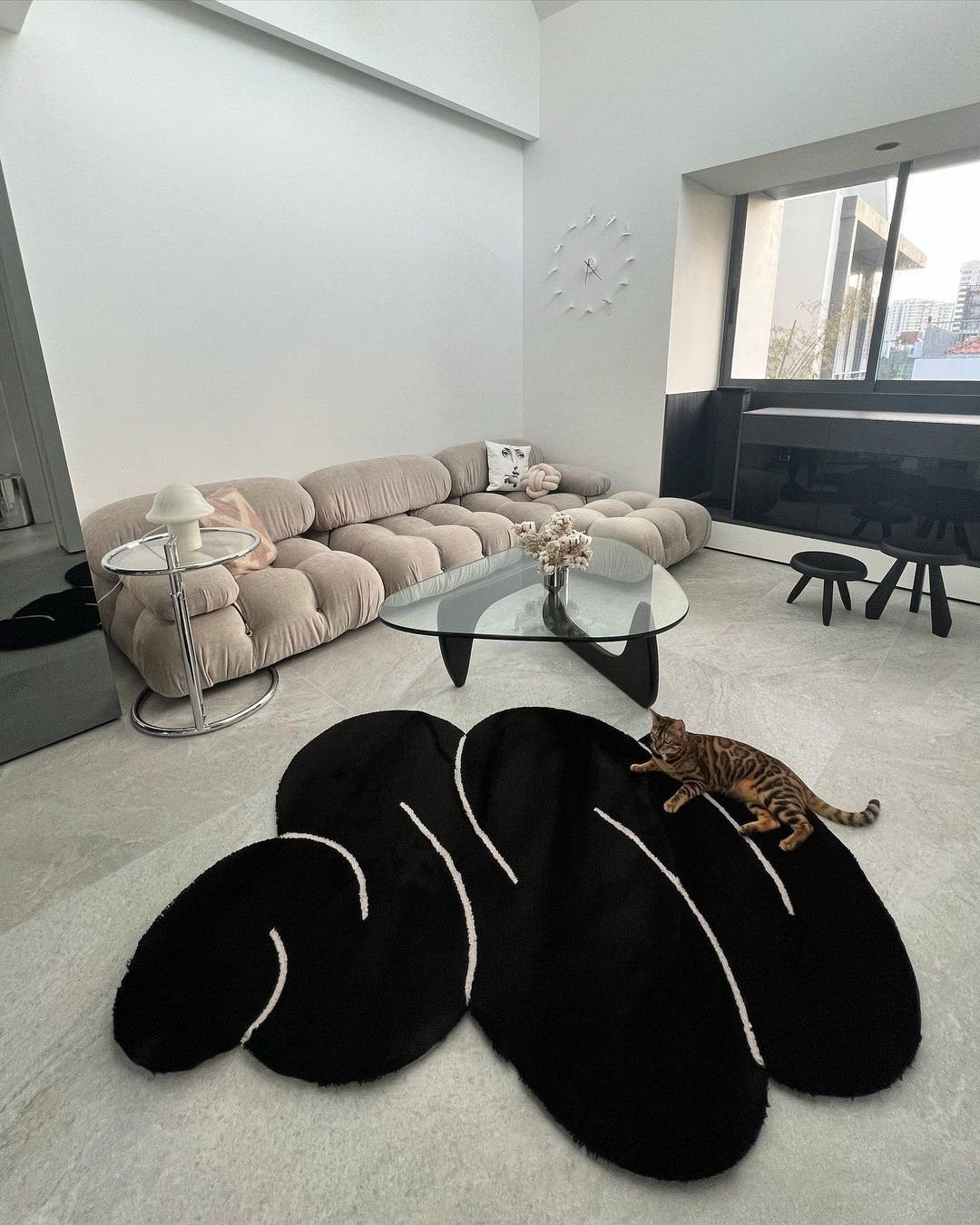 Midnight Black Squiggle Rug – Okej