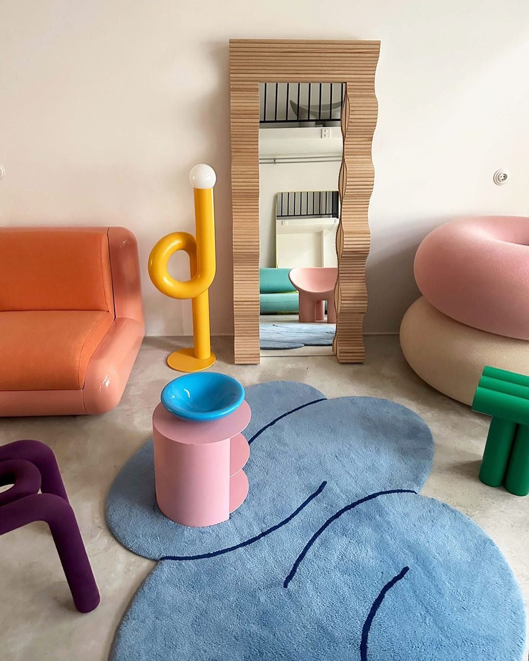 Cloud Blue Squiggle Rug – Okej